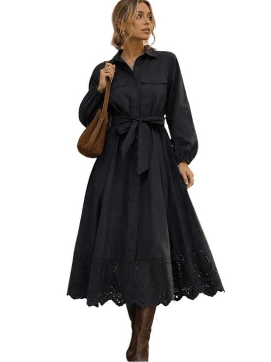 Dresses & Skirts - 342: LOVELO NWT DRESS WITH CROCHET DETAILS BLACK (H12)